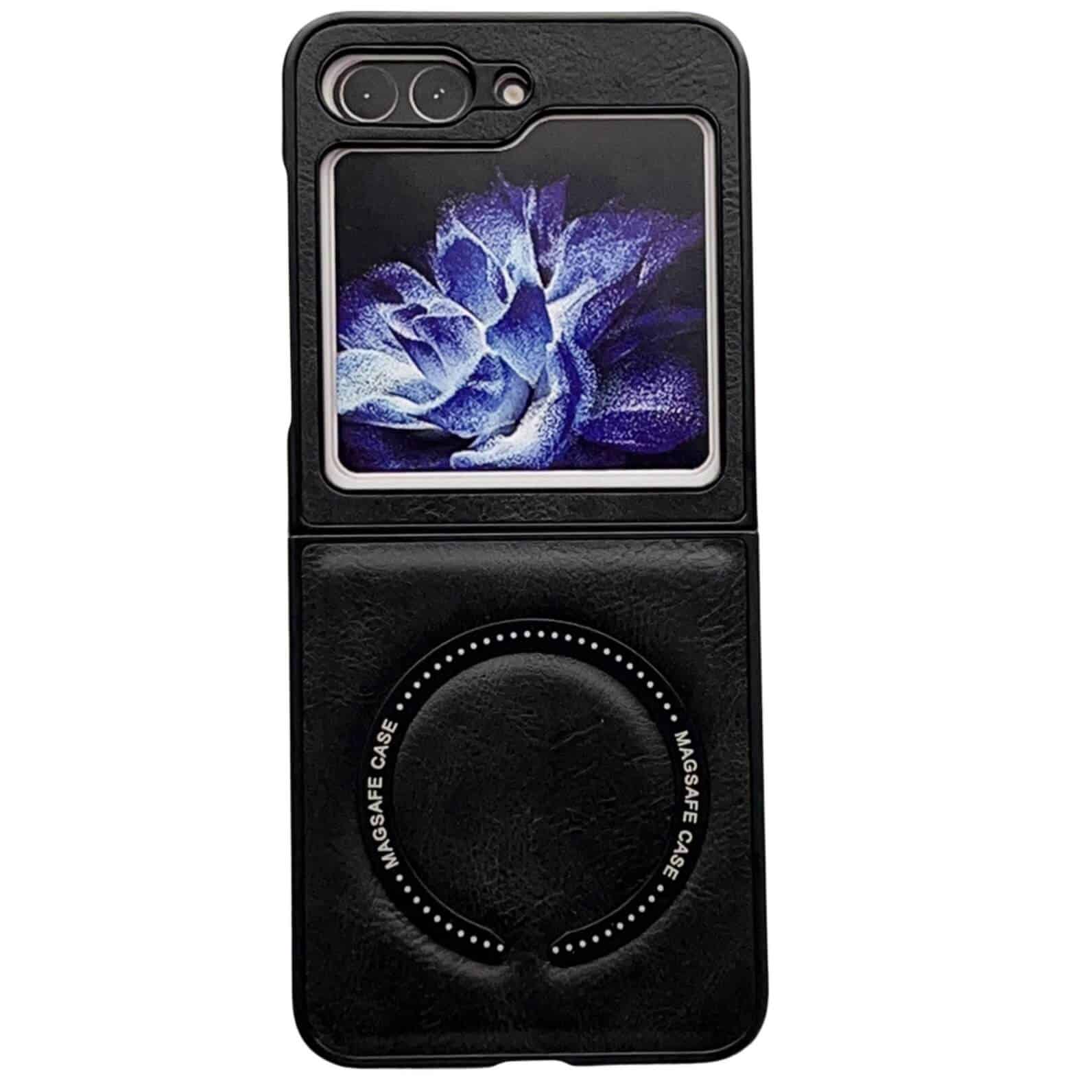 For Samsung Galaxy Z Flip5 Leather Pattern Magnetic MagSafe PU Back Phone Case Protective Cover For Samsung Galaxy Z Flip5 Leather Pattern Magnetic MagSafe PU Back Phone Case Protective Cover